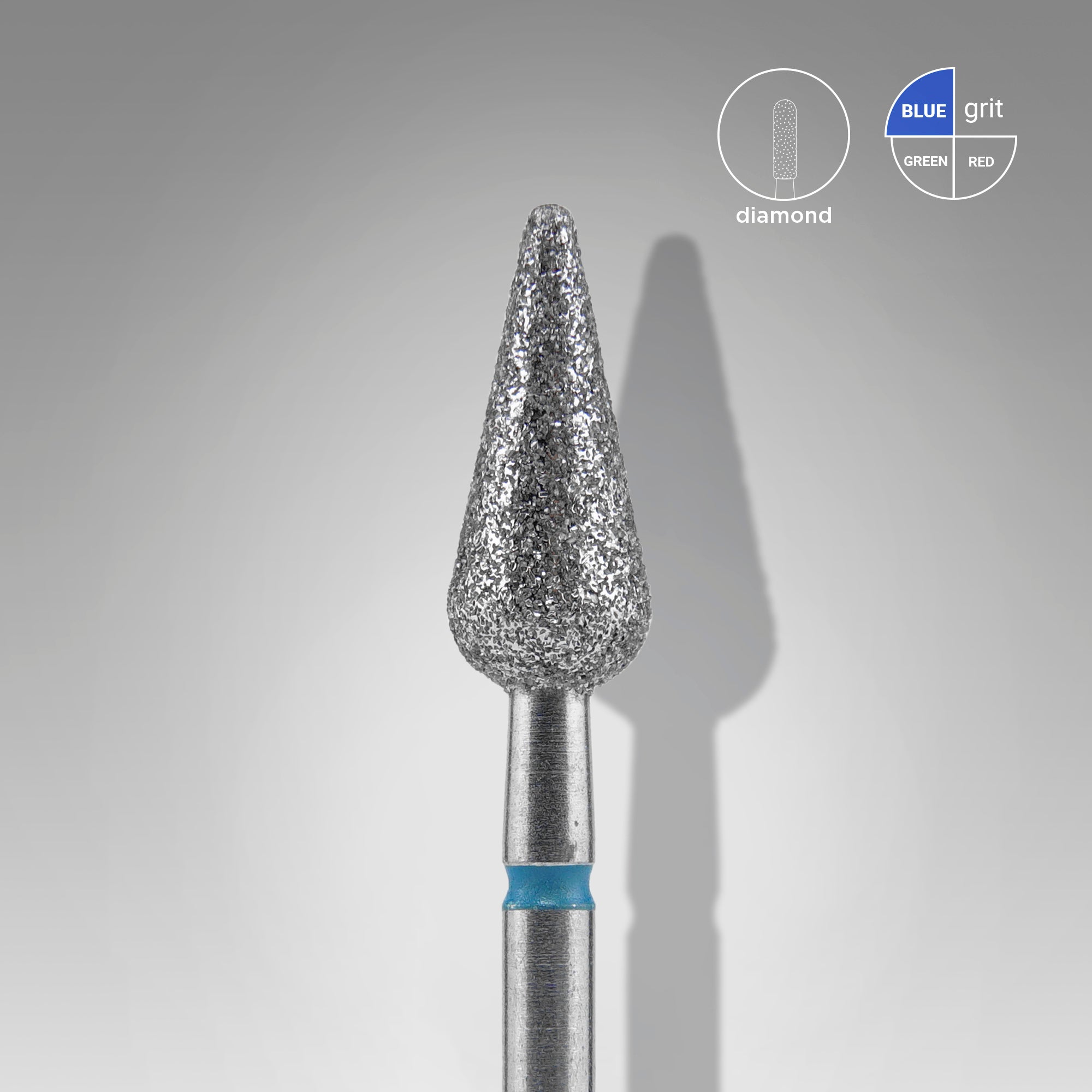 Diamond nail drill bit pointed pear blue EXPERT head diameter 5 mm / working part 12 mm image 0